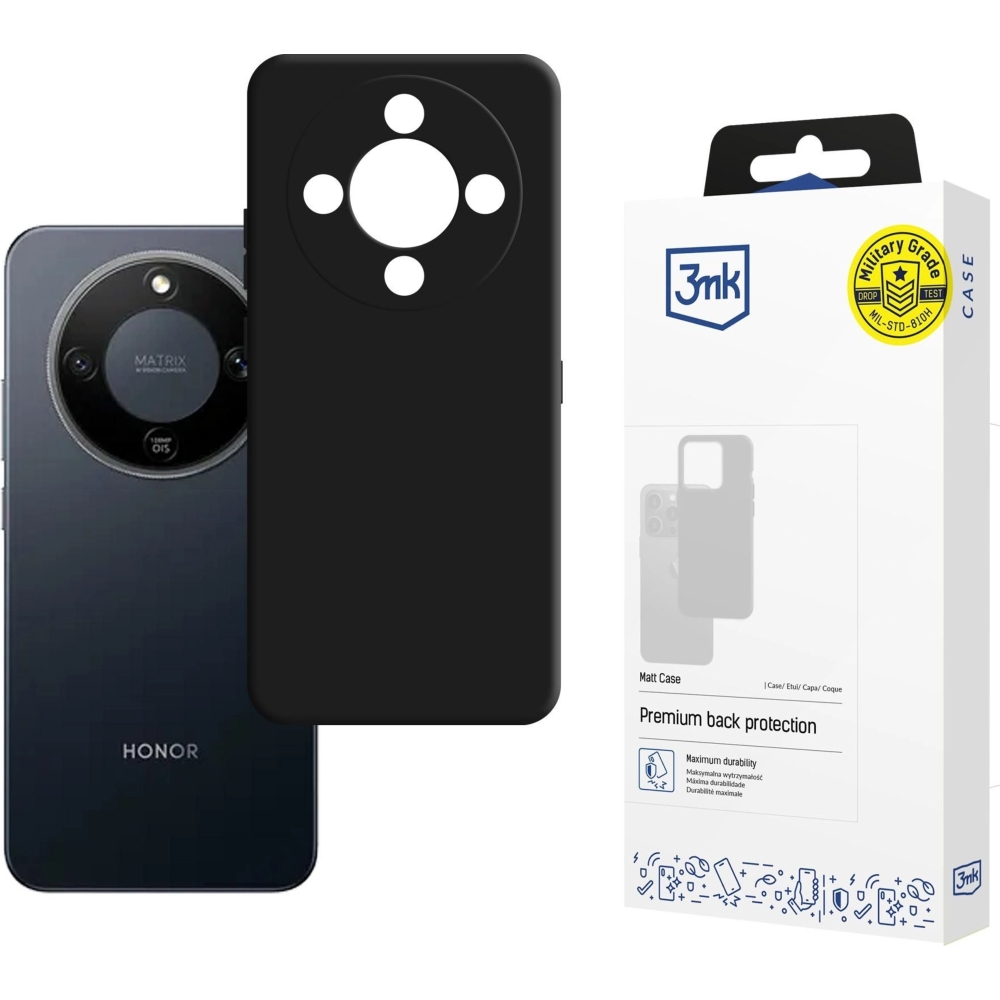 Etui 3mk Matt Case do Honor Magic8 Lite, czarne matowe